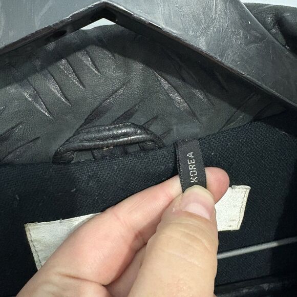 Vintage 80s Andrew Marc Leather Bomber Flight Style Coat Jacket Large Textured - Picture 9 of 10